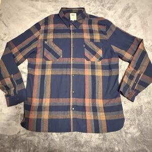 Levi's Men's Long Sleeve Cotton Flannel Size XXL Button Down Plaid